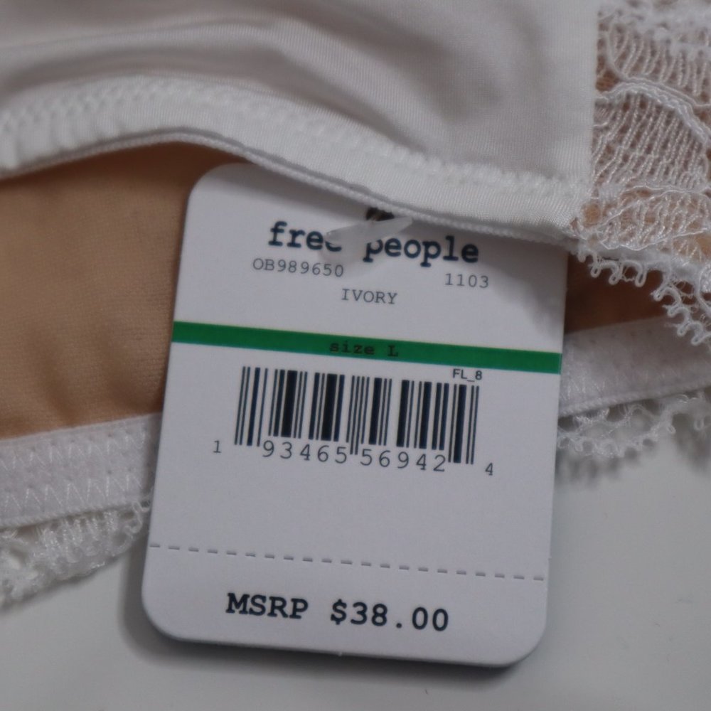 Free People Camila Bandeau Ivory SZ L - Picture 4 of 4